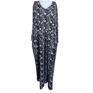 Ulla Popken Closet Staple Black Gray White Women's Maxi Women's Dress 28/30